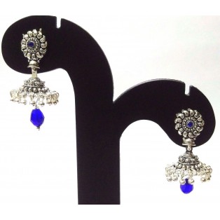 Silver Oxidized Earrings Jhumka Jhumki Bolly Imitation Jewelry Drop Dangle EA140